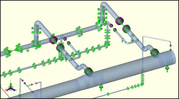 Exposed part of buried pipe